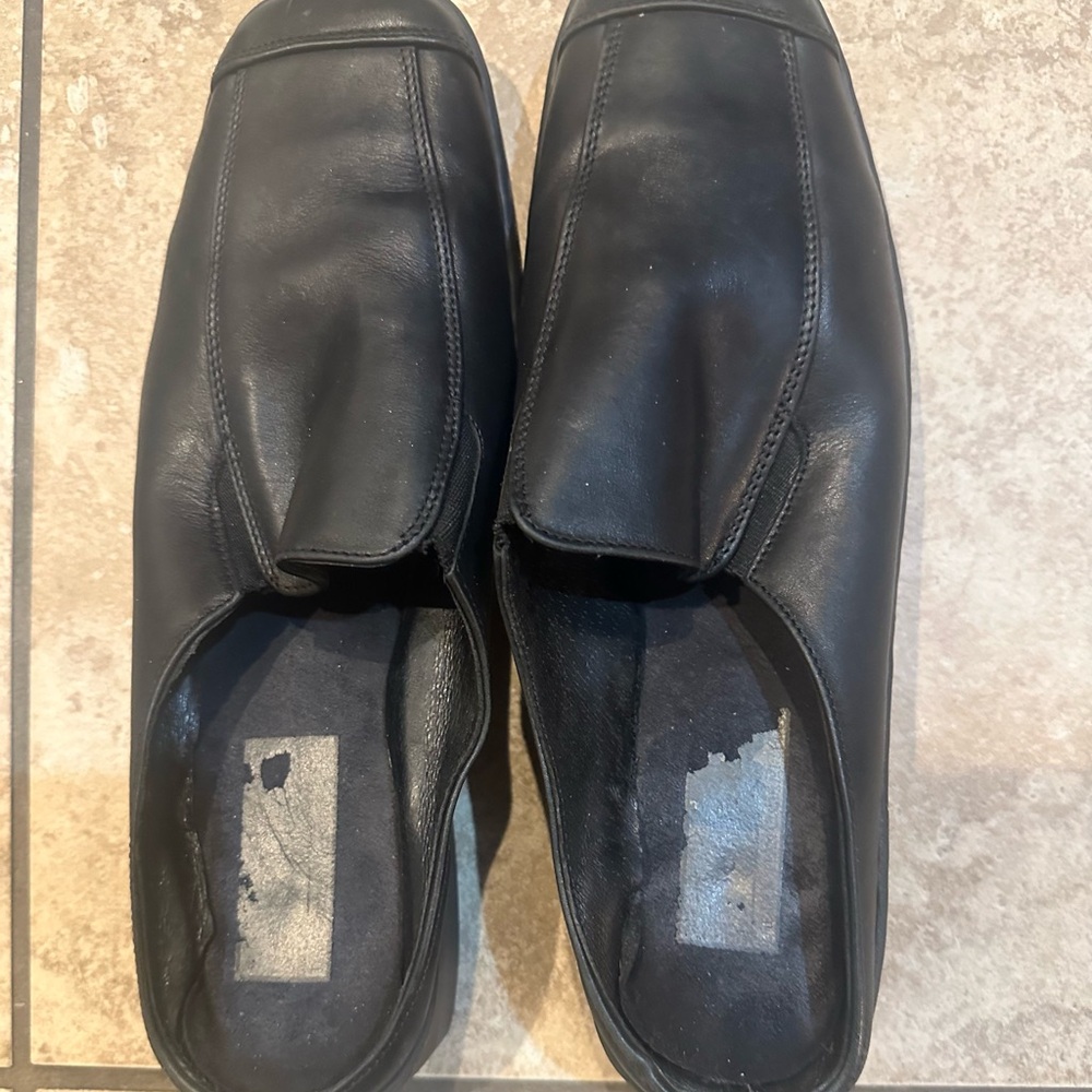 Black size 41 (10.5) Josef Seibel Leather Slip-On square toe Shoes - Picture 2 of 5